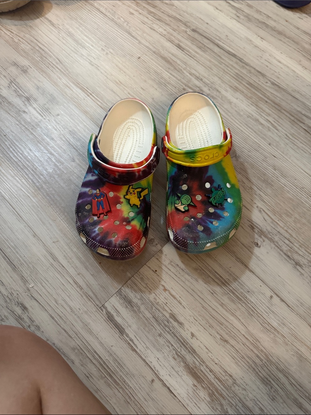 Women’s Tie-Dye Clog Shoes with Character Charms